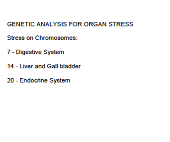 Genetic Analysis for organ stress
